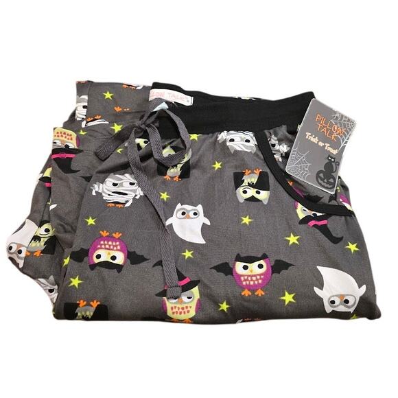 Pillow Talk “Trick or Treat” Owl Halloween Pajama Pants Size Medium (New) - Picture 2 of 4